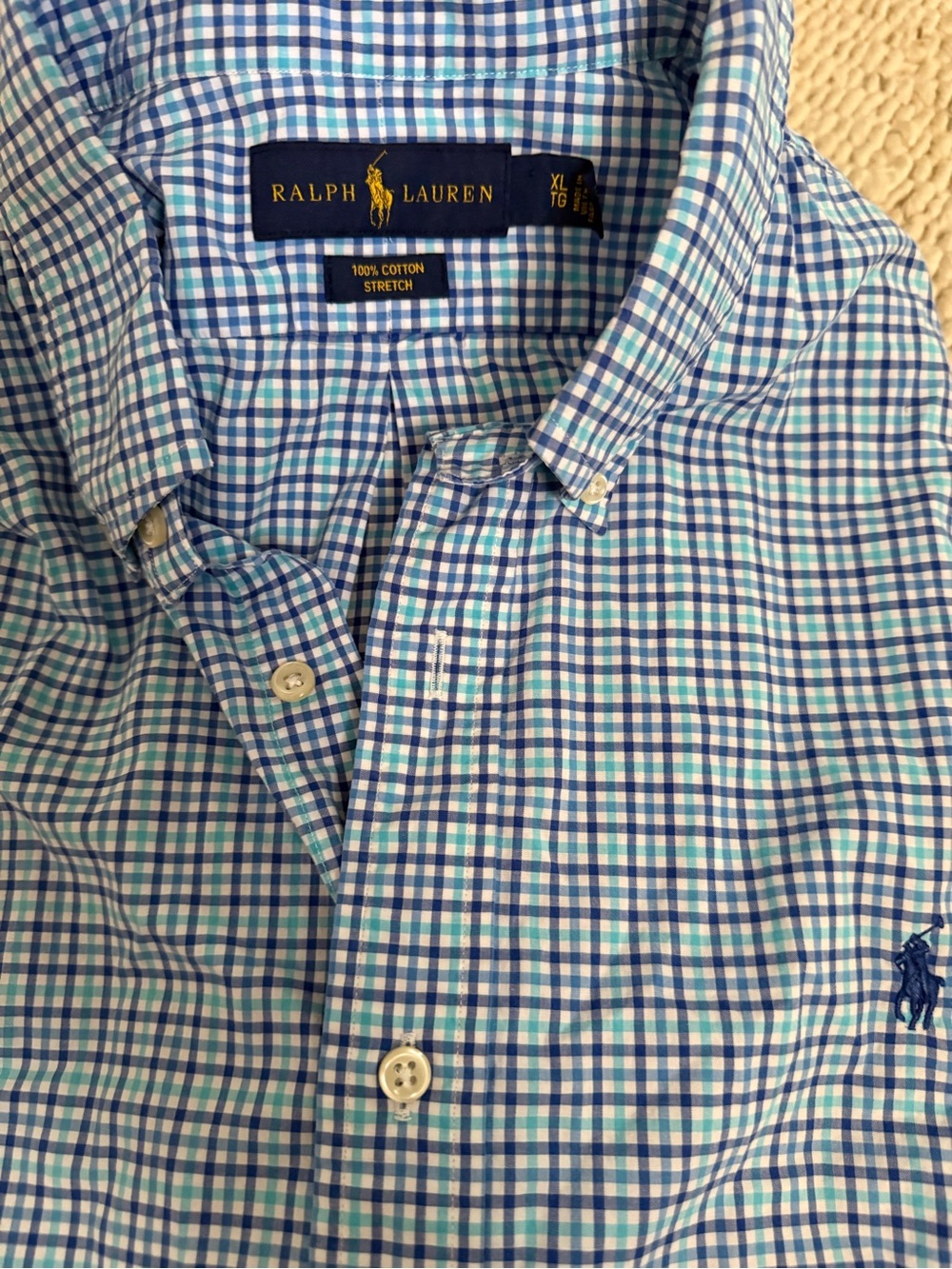 Ralph Lauren Blue & green  Gingham Button-Down Shirt